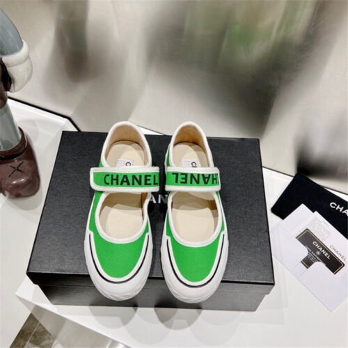 High Quality Luxury Chanel Second-Hand Velcro Platform Canvas Shoes – Style 66758 alternate view