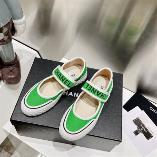 High Quality Luxury Chanel Second-Hand Velcro Platform Canvas Shoes – Style 66758