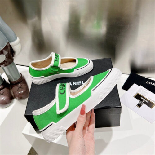 High Quality Luxury Chanel Second-Hand Velcro Platform Canvas Shoes – Style 66758 product detail