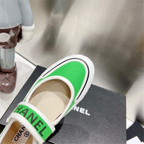 High Quality Luxury Chanel Second-Hand Velcro Platform Canvas Shoes – Style 66758 product detail
