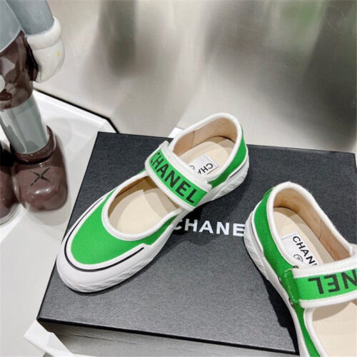 High Quality Luxury Chanel Second-Hand Velcro Platform Canvas Shoes – Style 66758 product detail