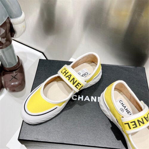 High Quality Luxury Chanel Second-Hand Velcro Platform Canvas Shoes – Style 63366 product detail