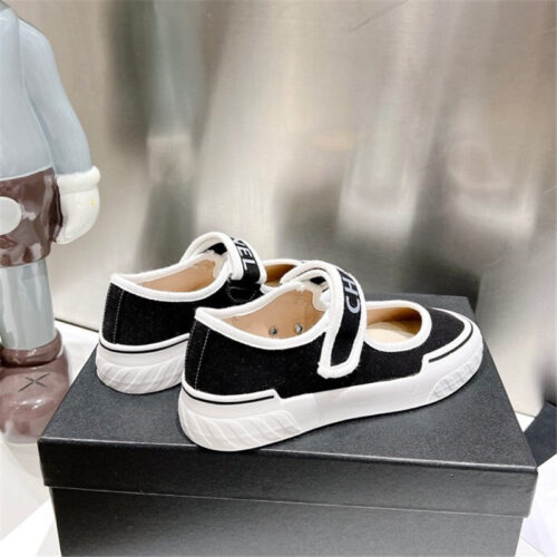 High Quality Luxury Chanel Second-Hand Velcro Platform Canvas Shoes – Style 92742 product detail