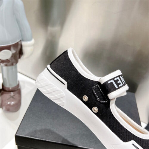 High Quality Luxury Chanel Second-Hand Velcro Platform Canvas Shoes – Style 92742 product detail