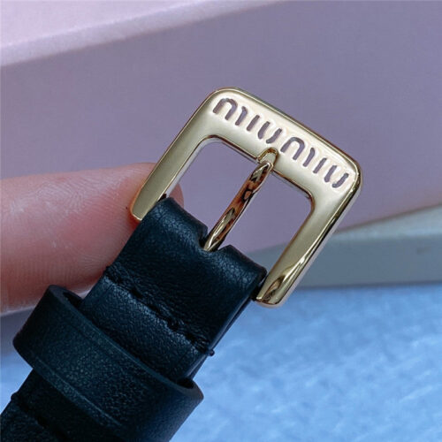 High Quality Luxury Miumiu Metal Perforated Micro-Logo Leather Belt – Style 16998 product detail
