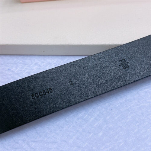 High Quality Luxury Miumiu Metal Perforated Micro-Logo Leather Belt product detail