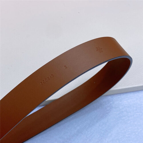 High Quality Luxury Miumiu Metal Perforated Micro-Logo Leather Belt – Style 13606 product detail