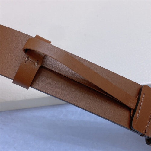 High Quality Luxury Miumiu Metal Perforated Micro-Logo Leather Belt – Style 13606 product detail