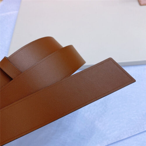 High Quality Luxury Miumiu Metal Perforated Micro-Logo Leather Belt – Style 13606 product detail