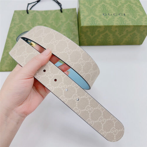 High Quality Luxury Gucci New Double-Sided Original Calfskin Belt – Style 78790 product detail