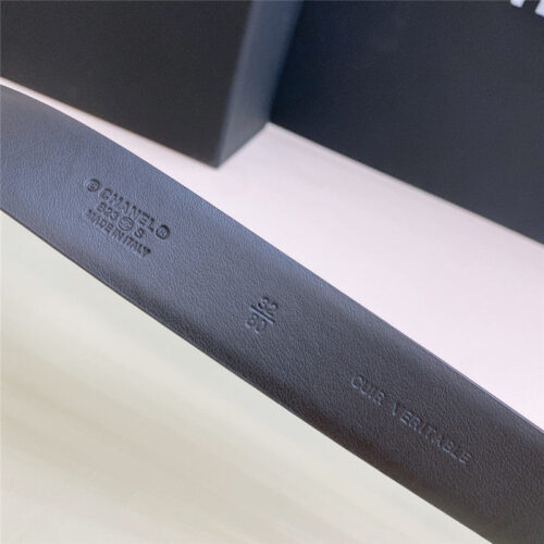 High Quality Luxury Chanel Black And White Enamel Double C Logo Belt – Style 13510 product detail