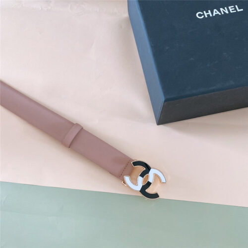 High Quality Luxury Chanel Black And White Enamel Double C Logo Belt – Style 79046 product detail