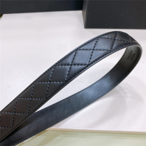 High Quality Luxury Chanel Black And White Enamel Double C Logo Belt – Style 44582 product detail