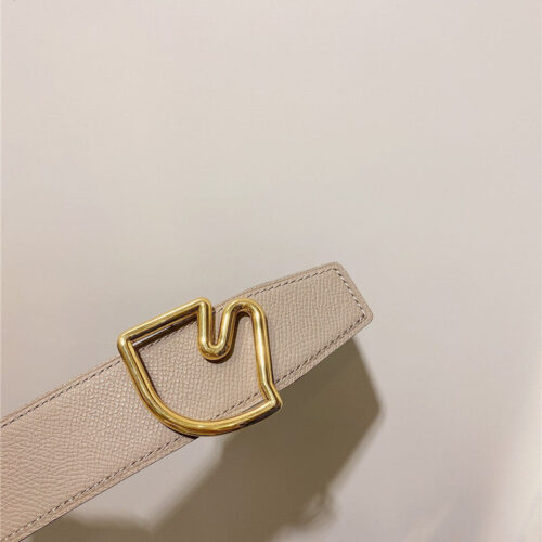 High Quality Luxury Hermes Palladium-Plated Metal Buckle Belt product detail
