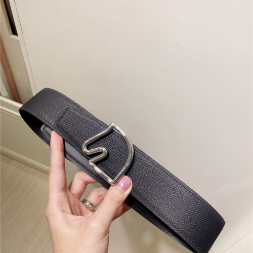 High Quality Luxury Hermes Palladium-Plated Metal Buckle Belt – Style 71334