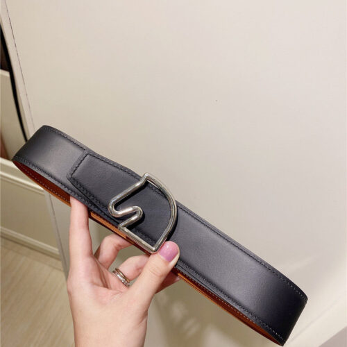 High Quality Luxury Hermes Palladium-Plated Metal Buckle Belt – Style 04102