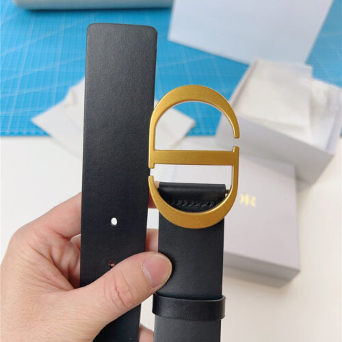 High Quality Luxury Dior Diorquake Black Calfskin Leather Belt product detail