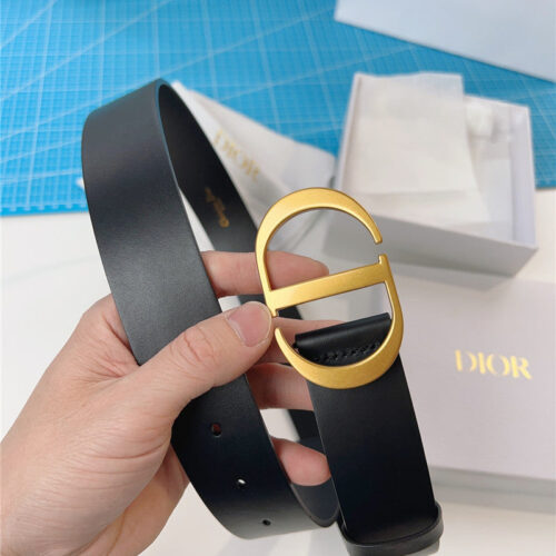 High Quality Luxury Dior Diorquake Black Calfskin Leather Belt product detail