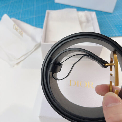 High Quality Luxury Dior Diorquake Black Calfskin Leather Belt product detail