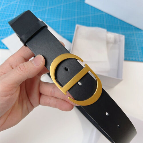 High Quality Luxury Dior Diorquake Black Calfskin Leather Belt