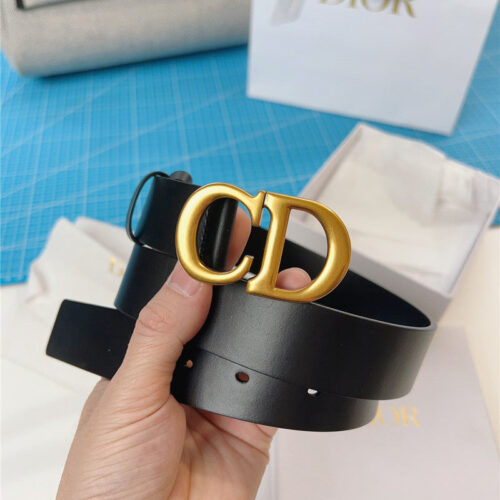 High Quality Luxury Dior Width 3.0Cm Black Calfskin Belt alternate view