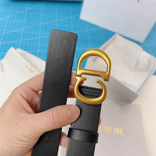 High Quality Luxury Dior Width 3.0Cm Black Calfskin Belt product detail
