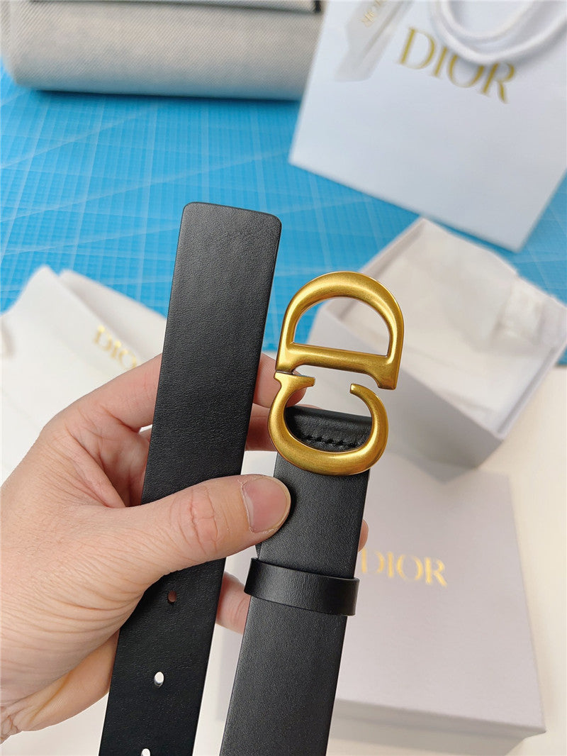 High Quality Luxury Dior Width 3.0Cm Black Calfskin Belt product detail