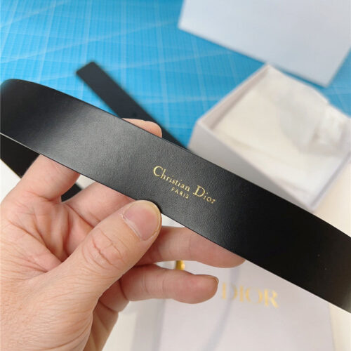 High Quality Luxury Dior Width 3.0Cm Black Calfskin Belt product detail