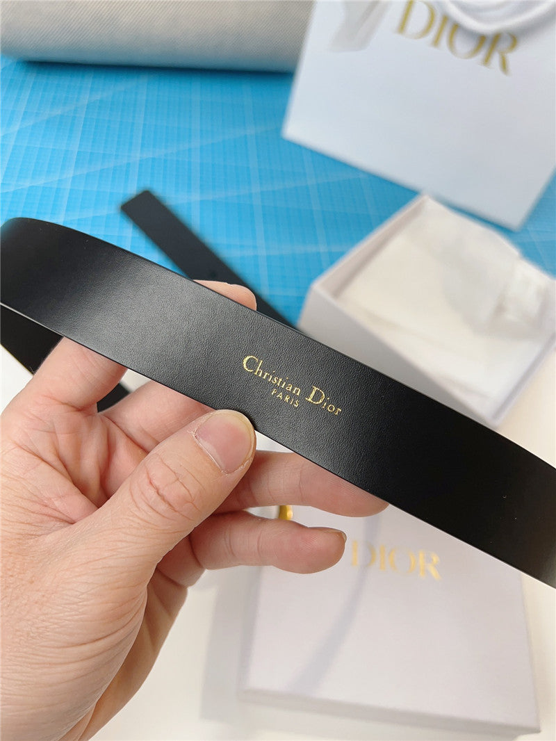 High Quality Luxury Dior Width 3.0Cm Black Calfskin Belt product detail