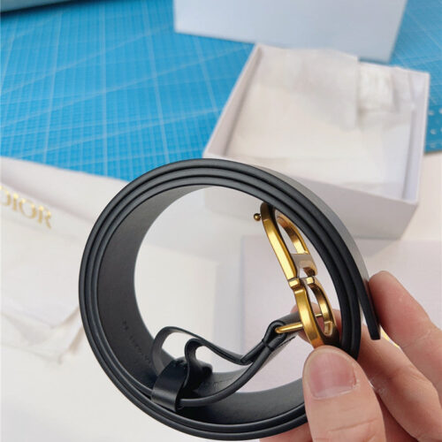 High Quality Luxury Dior Width 3.0Cm Black Calfskin Belt product detail
