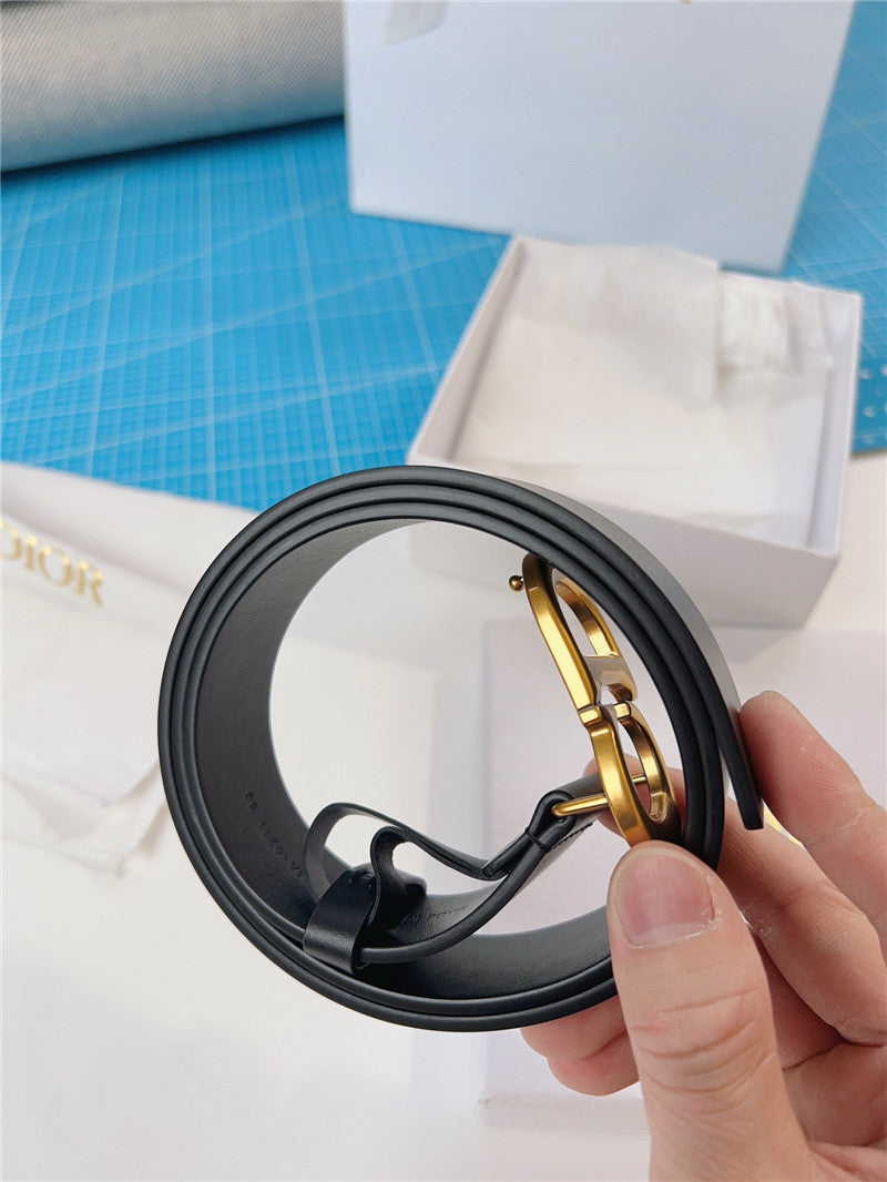 High Quality Luxury Dior Width 3.0Cm Black Calfskin Belt product detail