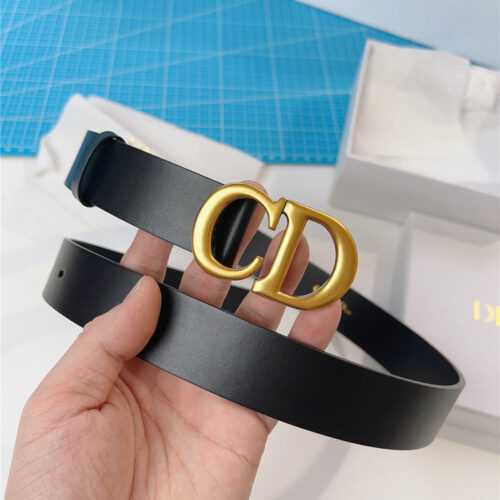 High Quality Luxury Dior Width 3.0Cm Black Calfskin Belt product detail