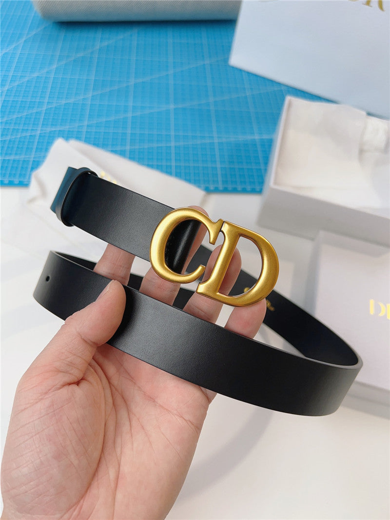 High Quality Luxury Dior Width 3.0Cm Black Calfskin Belt product detail