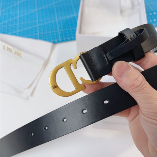 High Quality Luxury Dior Width 3.0Cm Black Calfskin Belt product detail