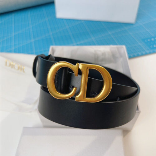 High Quality Luxury Dior Width 3.0Cm Black Calfskin Belt product detail