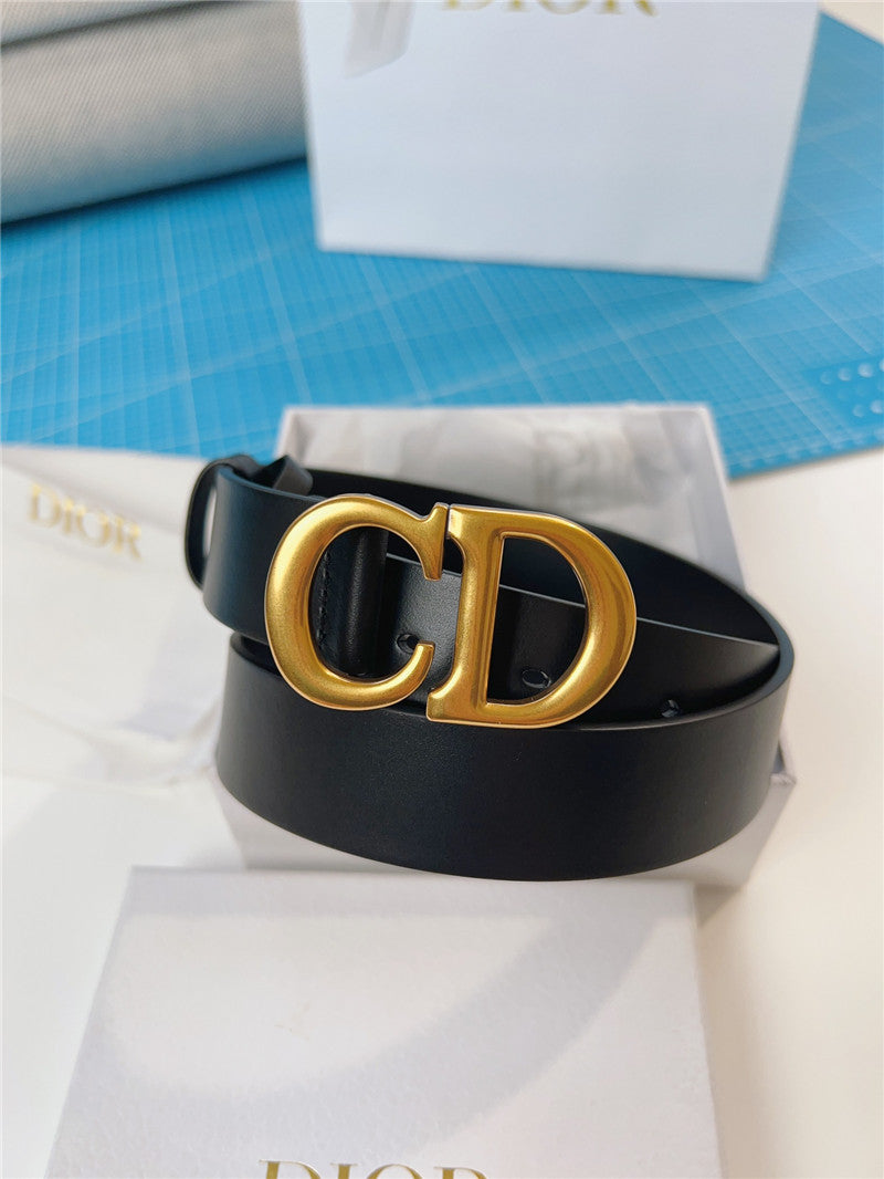 High Quality Luxury Dior Width 3.0Cm Black Calfskin Belt product detail