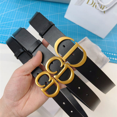 High Quality Luxury Dior Width 3.0Cm Black Calfskin Belt product detail