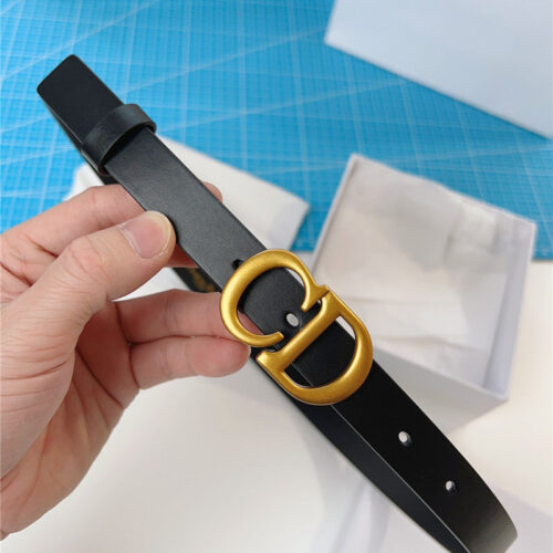 High Quality Luxury Dior Width 2.0Cm Black Calfskin Belt