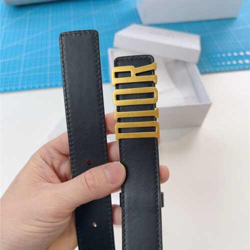 High Quality Luxury Dior Diorquake Black Calfskin Leather Belt – Style 74982 product detail