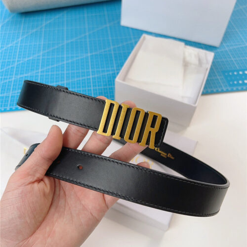 High Quality Luxury Dior Diorquake Black Calfskin Leather Belt – Style 74982 product detail