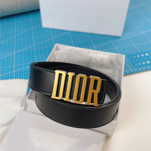 High Quality Luxury Dior Diorquake Black Calfskin Leather Belt – Style 74982 product detail