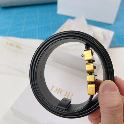 High Quality Luxury Dior Diorquake Black Calfskin Leather Belt – Style 74982 product detail