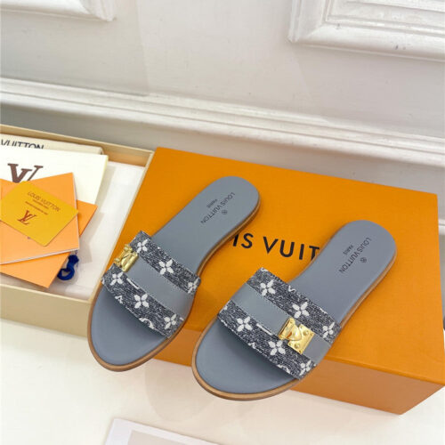 High Quality Luxury Louis Vuitton Spring And Summer New Metal Buckle Slippers – Style 27683