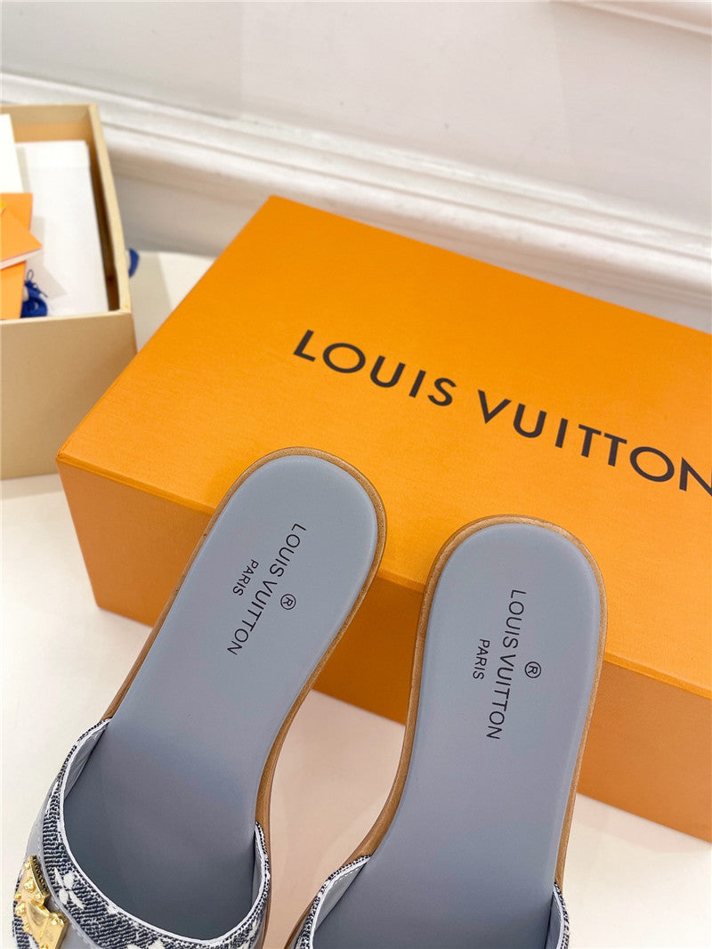 High Quality Luxury Louis Vuitton Spring And Summer New Metal Buckle Slippers – Style 27683 product detail