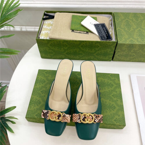 High Quality Luxury Gucci New Double G Mules – Style 08595 product detail