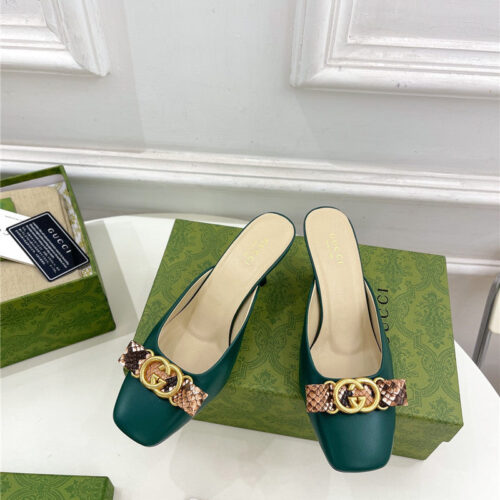 High Quality Luxury Gucci New Double G Mules – Style 08595 product detail