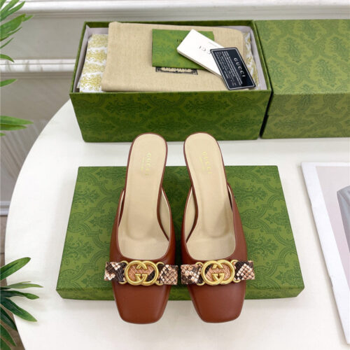 High Quality Luxury Gucci New Double G Mules – Style 74131 product detail