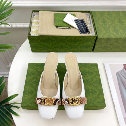 High Quality Luxury Gucci New Double G Mules – Style 72435 product detail