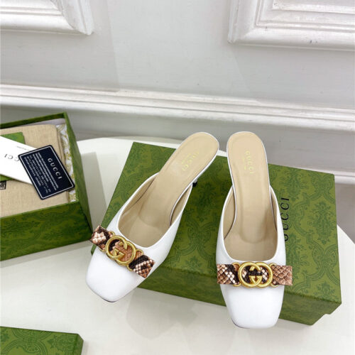 High Quality Luxury Gucci New Double G Mules – Style 72435 product detail