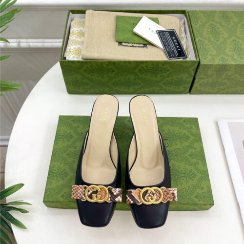High Quality Luxury Gucci New Double G Mules – Style 37971 product detail